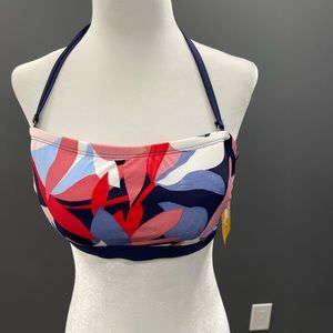 Kona sol Halter Bikini Top Bandeau Navy Pink C8